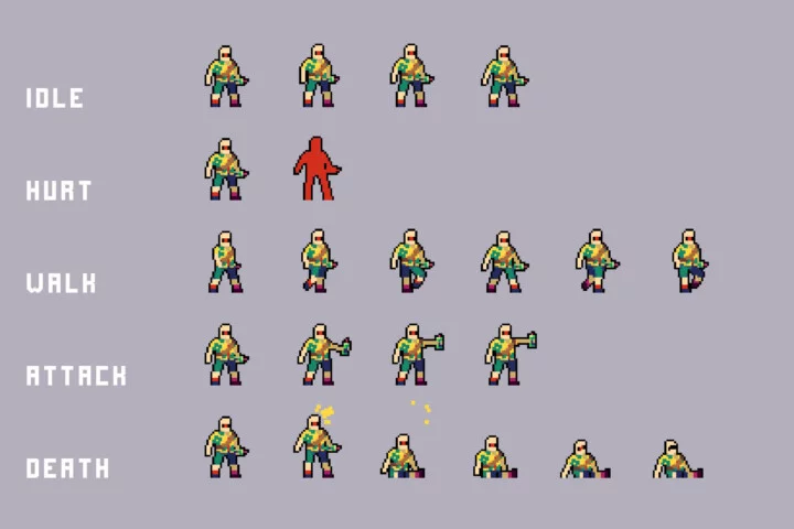 Cyberpunk Enemies Asset Pixel Pack for Beach Location