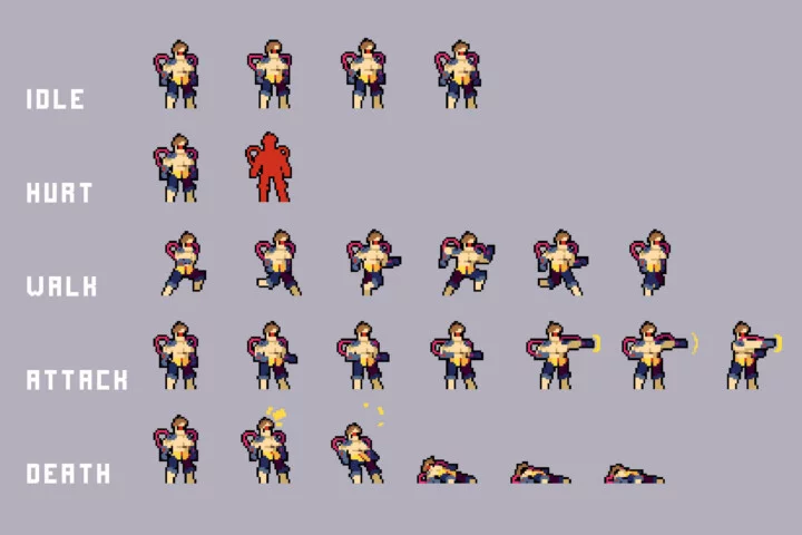 Cyberpunk Enemies Asset Pixel Pack for Beach Location