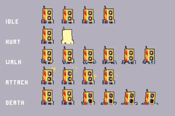 Cyberpunk Enemies Asset Pixel Pack for Beach Location