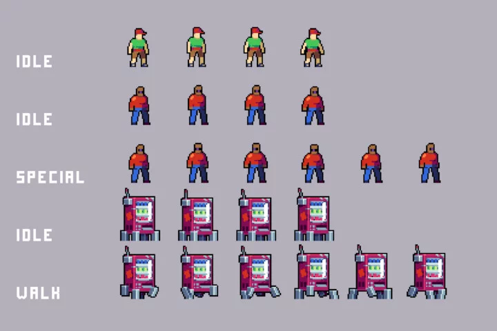 Beach Crowd Pixel Asset Pack for Platformer