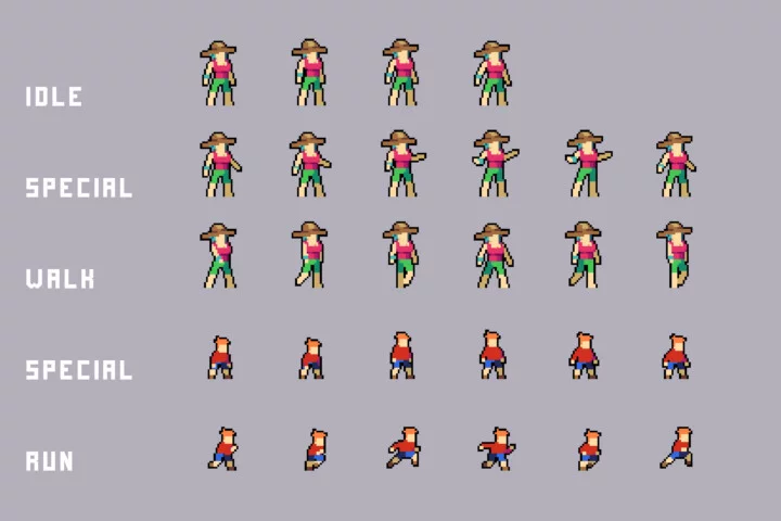 Beach Crowd Pixel Asset Pack for Platformer