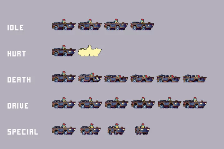 Cyberpunk Bosses Sprites Pixel Pack for Beach Location