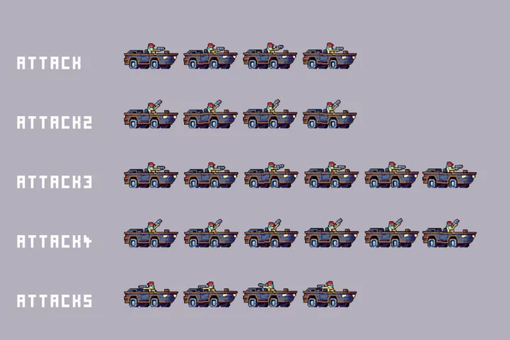 Cyberpunk Bosses Sprites Pixel Pack for Beach Location