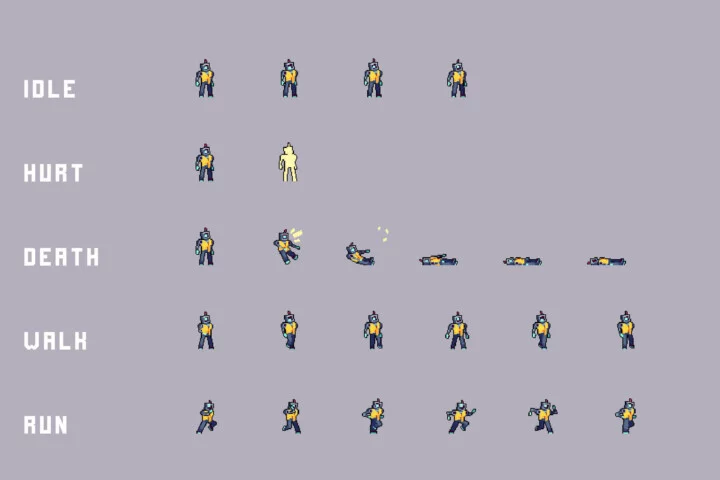 Cyberpunk Bosses Sprites Pixel Pack for Beach Location