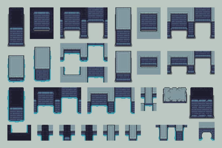 Dungeon Tileset Pixel Top-Down for Indie Game