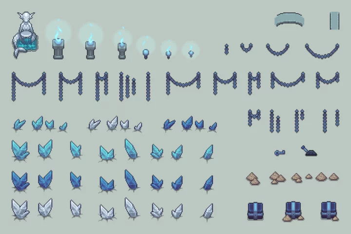 Dungeon Tileset Pixel Top-Down for Indie Game