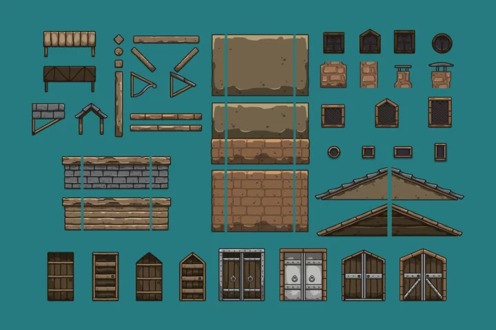 Free Medieval Training Arena 2D Tileset