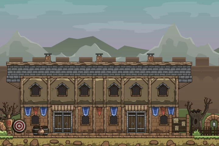 Free Medieval Training Arena 2D Tileset