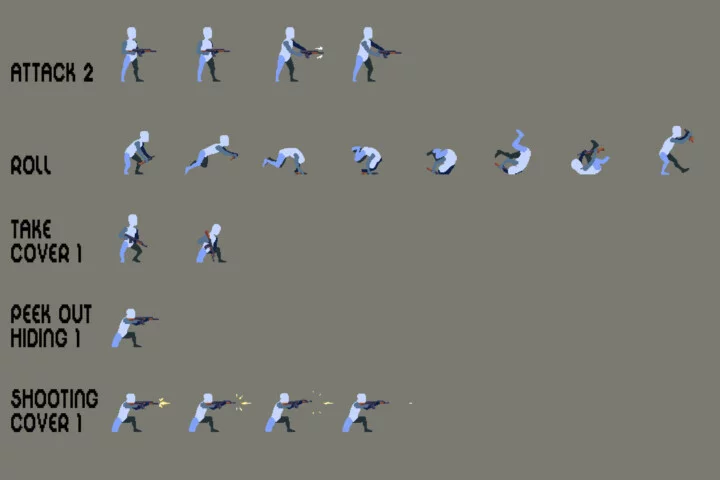 Free Pixel Prototype Character Sprites for Shooter