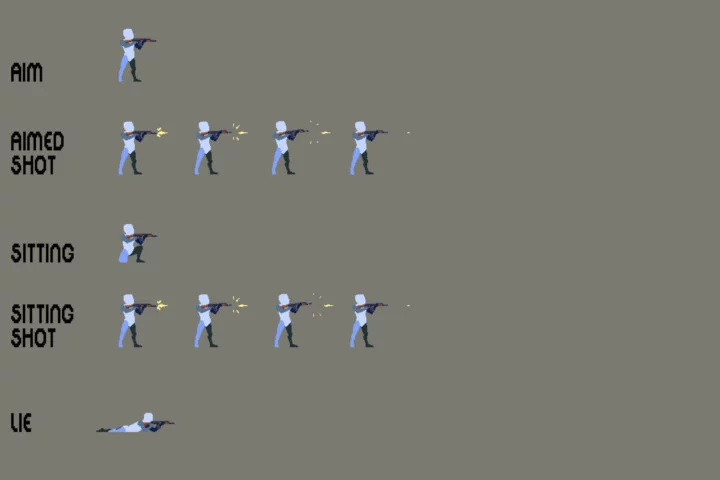 Free Pixel Prototype Character Sprites for Shooter