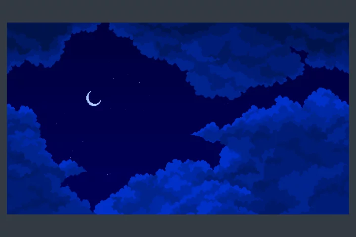 Free Seamless Pixel Art Cloudscape for Game Projects