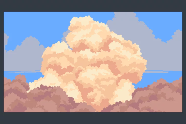 Free Seamless Pixel Art Cloudscape for Game Projects