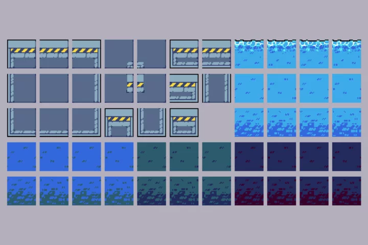 Free Seaport Tileset 32×32 Pixel Art for Platformer