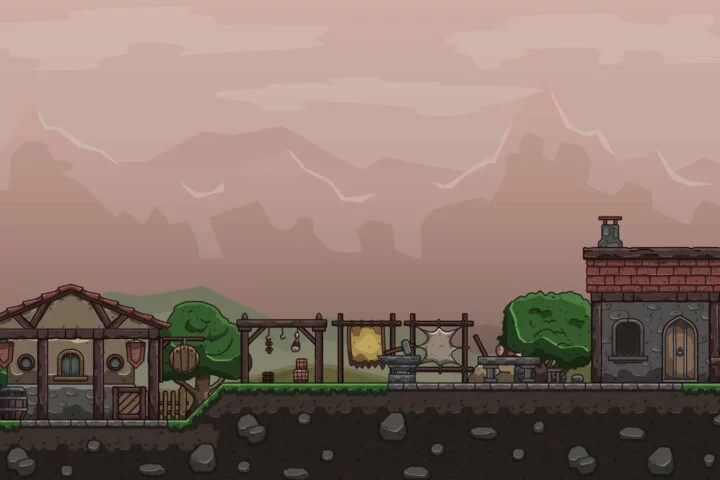 Medieval Craft Quarter Cartoon 2D Tileset