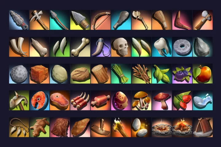 RPG Stone Age Game 512×512 Icons