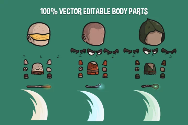 Chibi Spiritual Monk Character Sprites