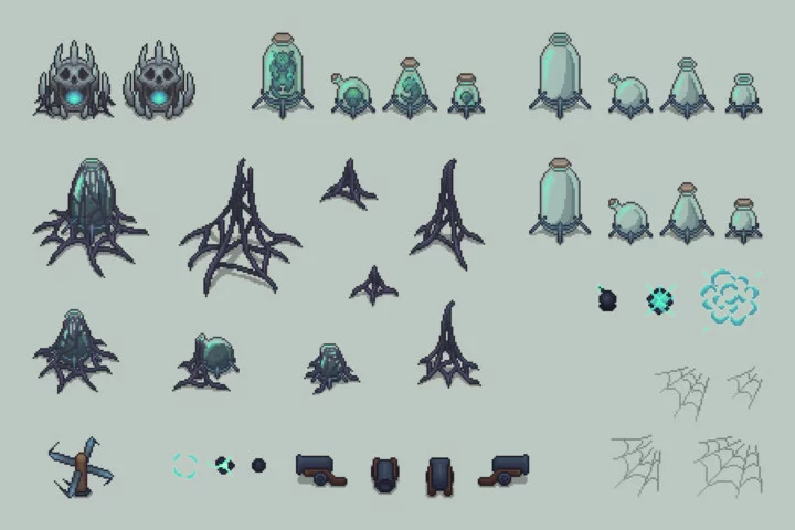 Free Pixel Dungeon Props and Objects Asset Pack