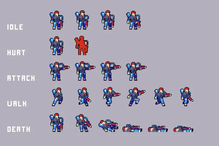 Free Pixel Enemies Character Pack for Seaport Location