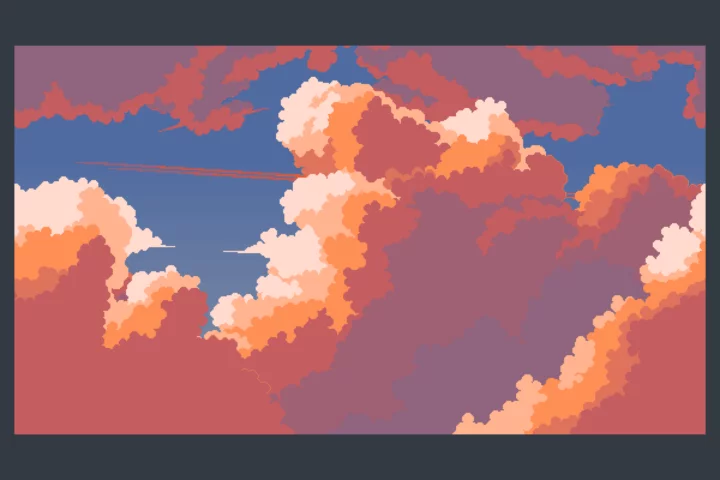 Free Pixel Sky with Parallax Clouds for 2D Games