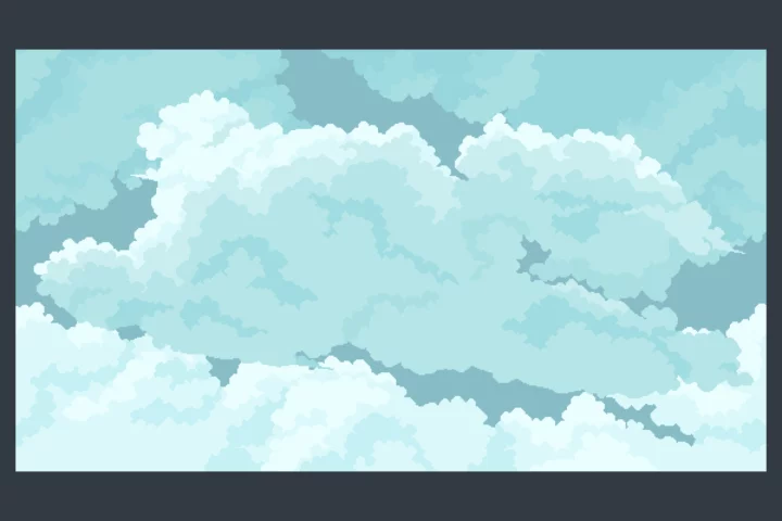 Free Pixel Sky with Parallax Clouds for 2D Games