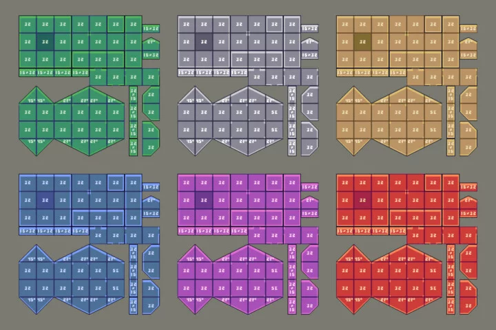 Free Prototype 2D Platformer 32×32 Pixel Tileset