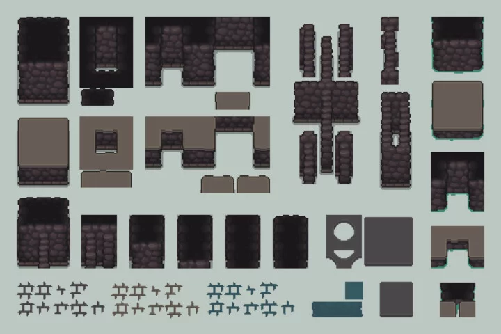 Top-Down Dungeon Pixel Tileset for RPG and Roguelike Game