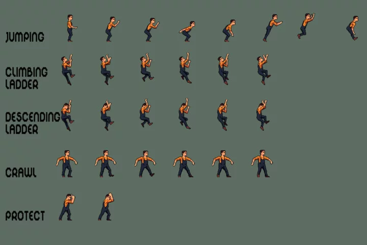City Man Pixel Character Sprite Pack 2