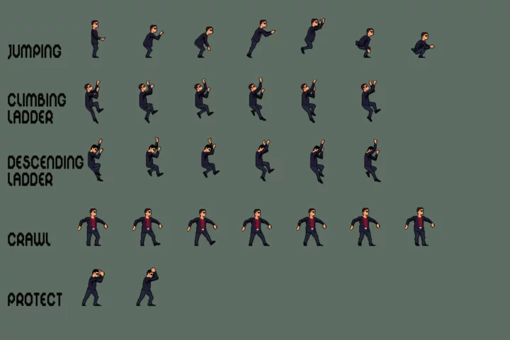City Man Pixel Character Sprite Pack 2
