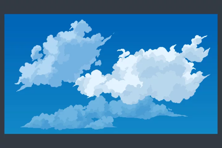 Free Sky with Clouds Pixel Art Backgrounds Pack 3