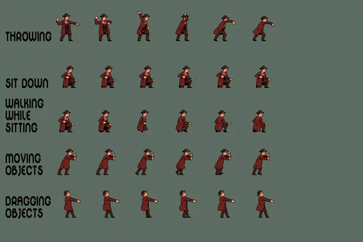 Gangster Pixel Character Sprite Sheets Pack 2