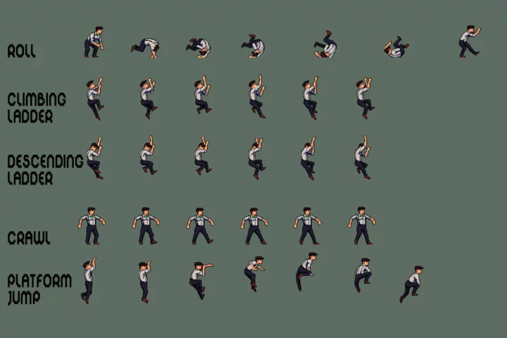 Gangster Pixel Character Sprite Sheets Pack 2