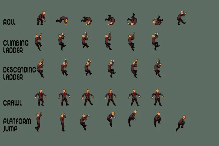 Gangster Pixel Character Sprite Sheets Pack 2