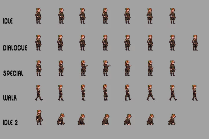 NPC Elf 2D Pixel Art Character Sprite Pack