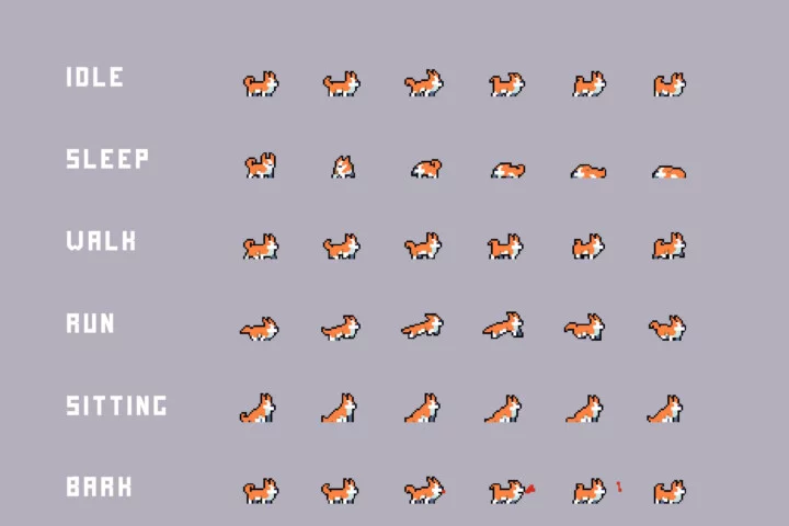 Pet Companions Pixel Sprite Pack for Cyberpunk Game