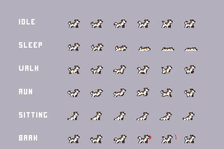 Pet Companions Pixel Sprite Pack for Cyberpunk Game