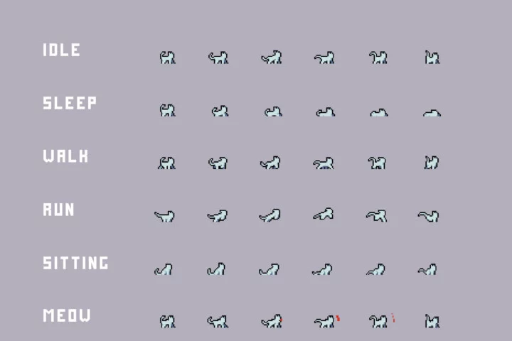 Pet Companions Pixel Sprite Pack for Cyberpunk Game