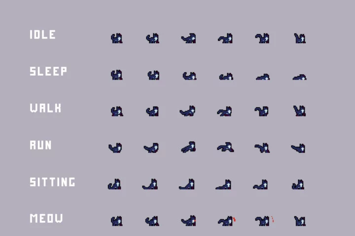 Pet Companions Pixel Sprite Pack for Cyberpunk Game