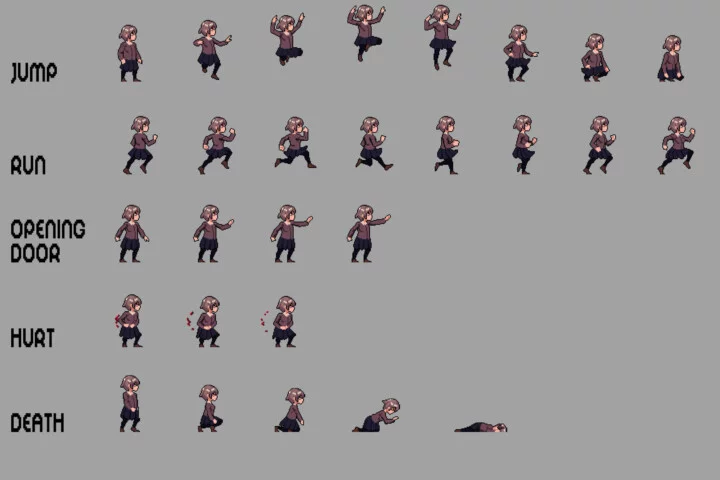 Schoolgirls Anime Character Pixel Sprite Pack 2