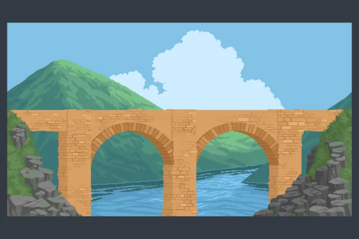 Bridges Pixel Art Backgrounds