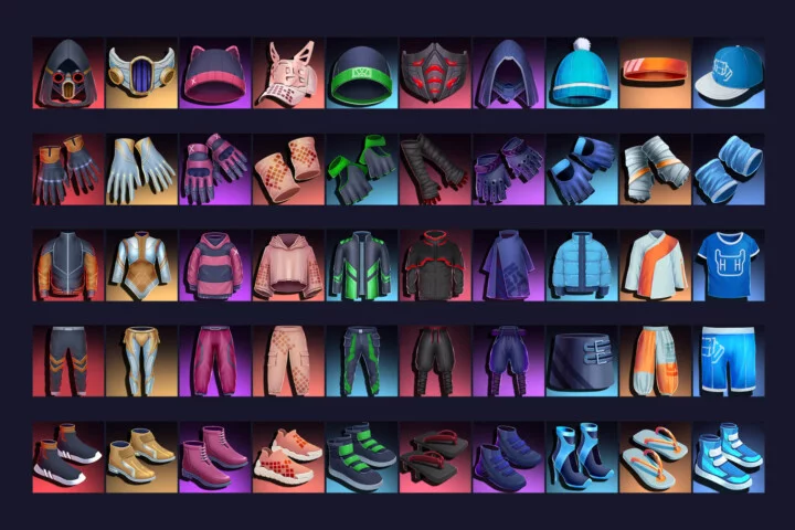 Clothing 512×512 Icons for a Cyberpunk Game