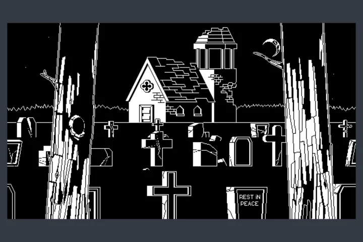 Free 1-bit Graveyard Pixel Art Backgrounds