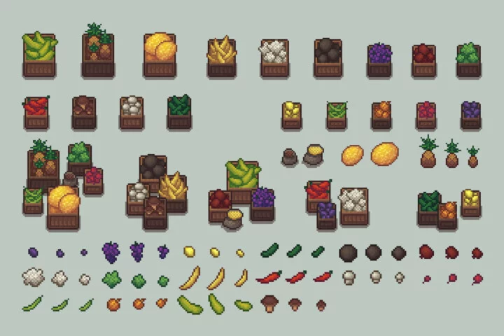Free Pixel Art Plants for Farm