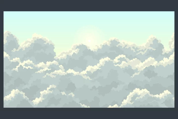 Free Sky with Clouds Pixel Seamless Backgrounds