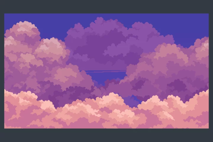 Free Sky with Clouds Pixel Seamless Backgrounds