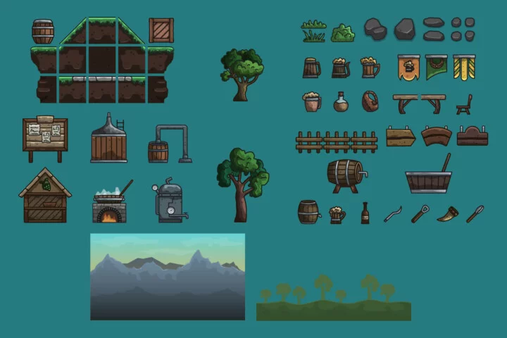 Medieval Brewery Tileset for Platformer Games