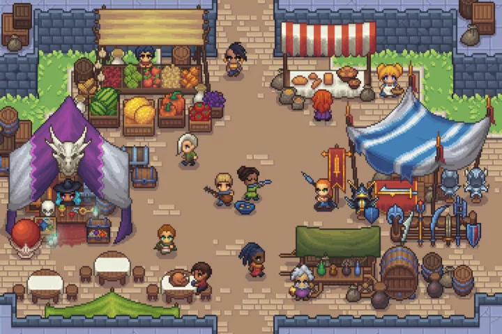 Pixel Art Market Square – RPG Shop and NPC Assets Pack