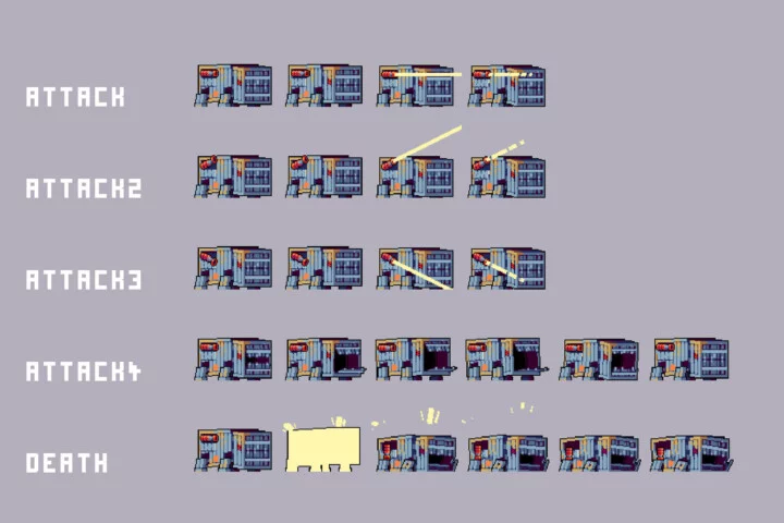 Sea Port Bosses Pixel Sprite Pack for Cyberpunk Game