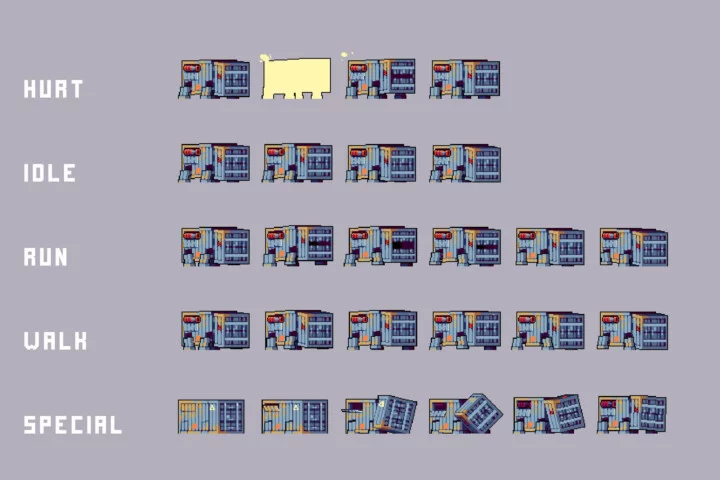 Sea Port Bosses Pixel Sprite Pack for Cyberpunk Game
