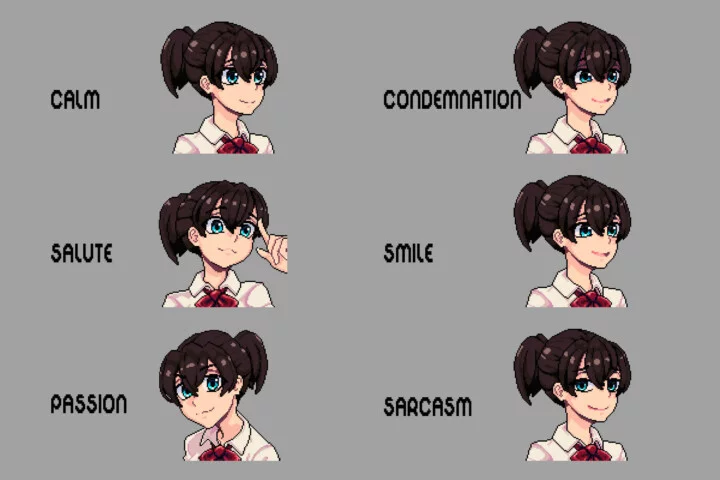 Anime Schoolgirls Dialog Portrait Asset Pack