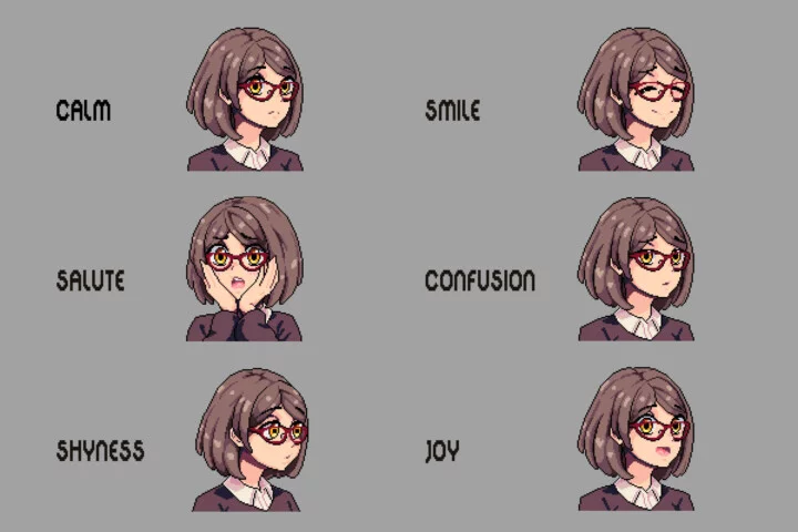 Anime Schoolgirls Dialog Portrait Asset Pack